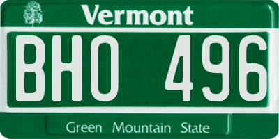 VT license plate BHO496