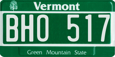 VT license plate BHO517