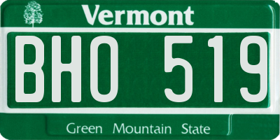 VT license plate BHO519