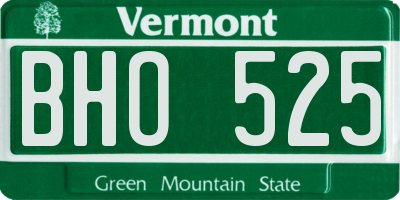 VT license plate BHO525
