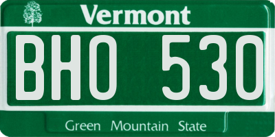 VT license plate BHO530