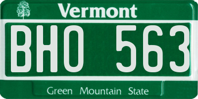 VT license plate BHO563