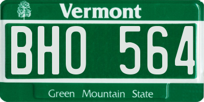 VT license plate BHO564