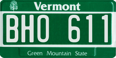 VT license plate BHO611
