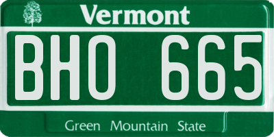 VT license plate BHO665
