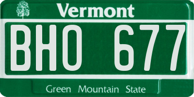 VT license plate BHO677
