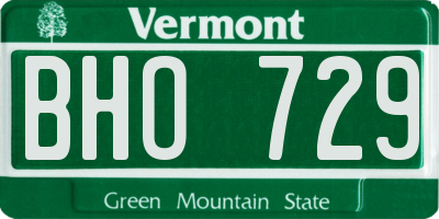 VT license plate BHO729
