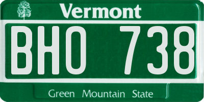 VT license plate BHO738