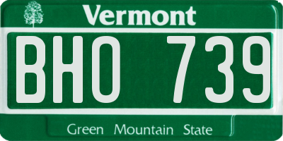 VT license plate BHO739