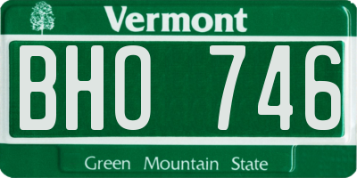 VT license plate BHO746