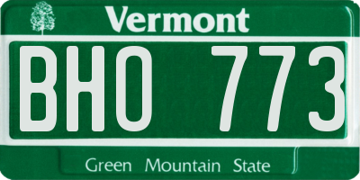VT license plate BHO773