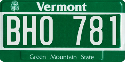 VT license plate BHO781