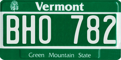 VT license plate BHO782