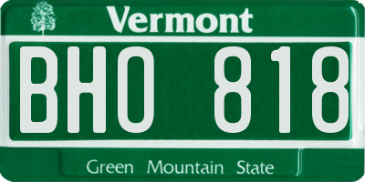 VT license plate BHO818