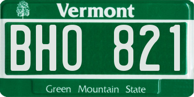 VT license plate BHO821