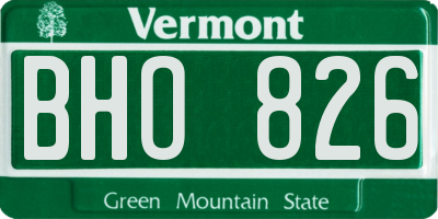 VT license plate BHO826