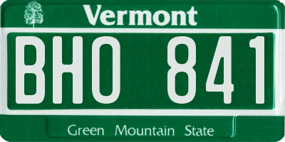 VT license plate BHO841