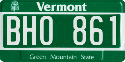 VT license plate BHO861