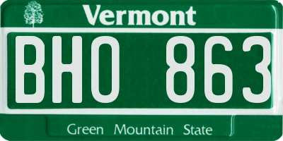 VT license plate BHO863