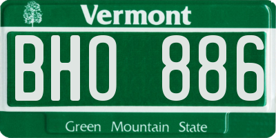 VT license plate BHO886