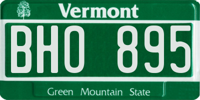 VT license plate BHO895