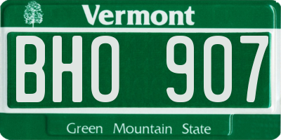 VT license plate BHO907