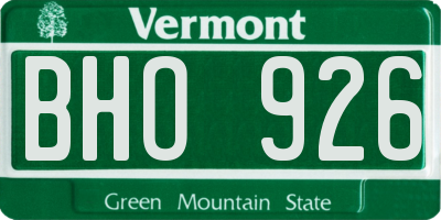 VT license plate BHO926