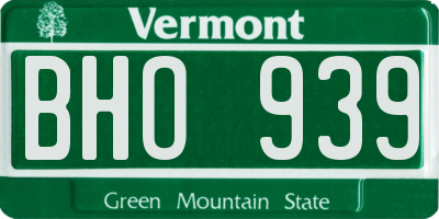 VT license plate BHO939