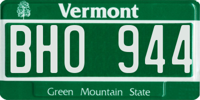 VT license plate BHO944