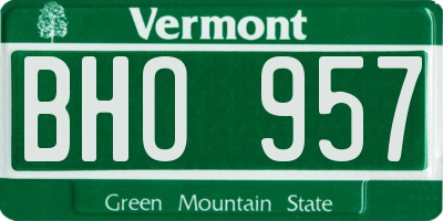 VT license plate BHO957