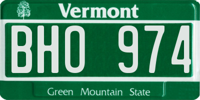 VT license plate BHO974