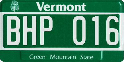 VT license plate BHP016