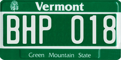 VT license plate BHP018