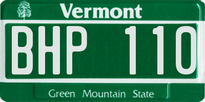 VT license plate BHP110
