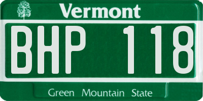 VT license plate BHP118
