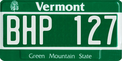 VT license plate BHP127