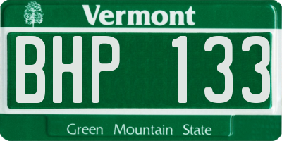 VT license plate BHP133
