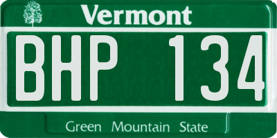 VT license plate BHP134