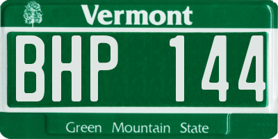 VT license plate BHP144