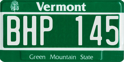 VT license plate BHP145