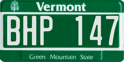 VT license plate BHP147