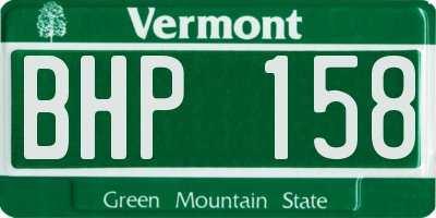 VT license plate BHP158