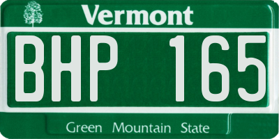 VT license plate BHP165
