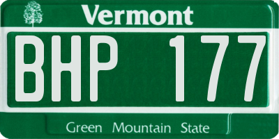 VT license plate BHP177