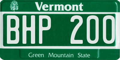 VT license plate BHP200