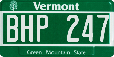 VT license plate BHP247