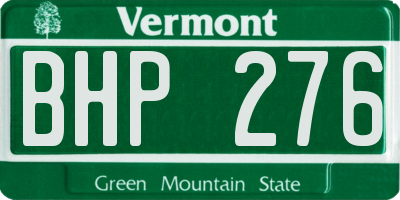 VT license plate BHP276