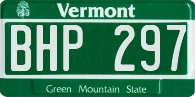 VT license plate BHP297