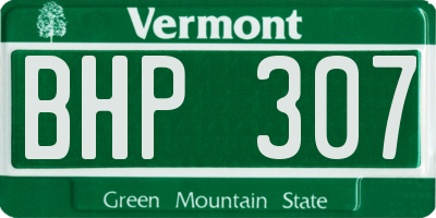 VT license plate BHP307
