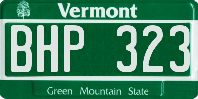 VT license plate BHP323
